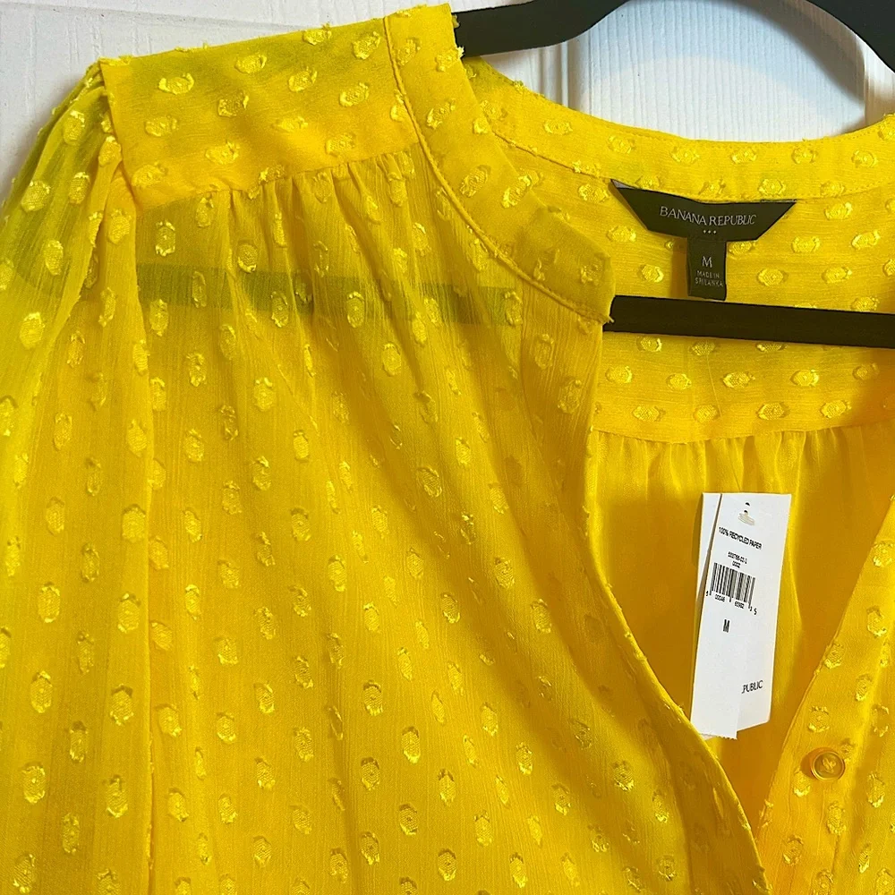 NWT Banana Republic Drapey Classic Textured Blouse - Picture 6 of 6